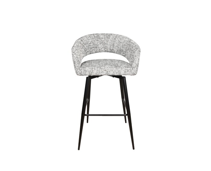 Barstoel Tokyo draaibaar Jupiter zwart - Be Fine lichtgrijs 120 - 65 cm