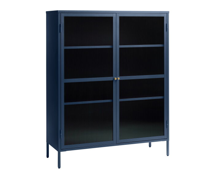 Vitrinekast Bronco metaal 140 cm - Blauw