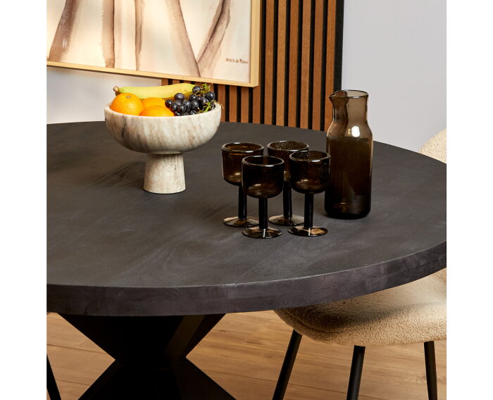 Eetkamertafel Denver Black | Rond | 120 cm