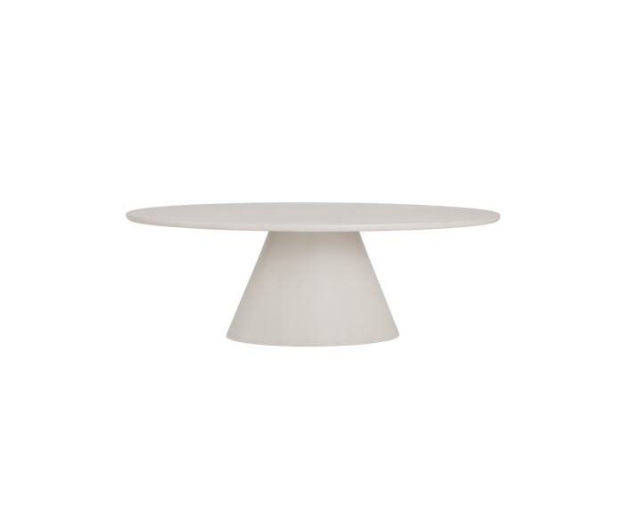 Eettafel Mello ovaal Beton 200x110 cm - wit
