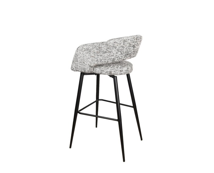 Barstoel Tokyo draaibaar Jupiter zwart - Be Fine lichtgrijs 120 - 65 cm