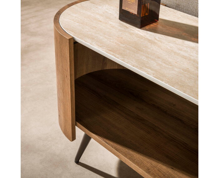TV-meubel Arcus 180 cm - Keramiek travertin