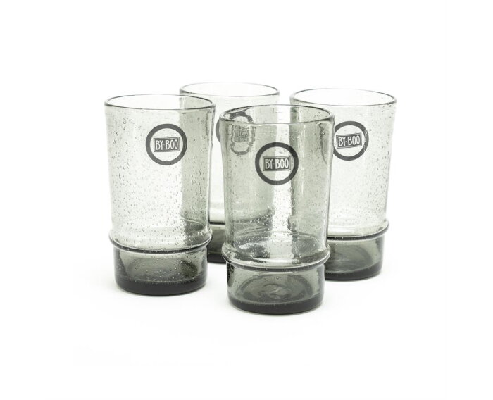 Drinking glass Bubble large - grey | BY-BOO