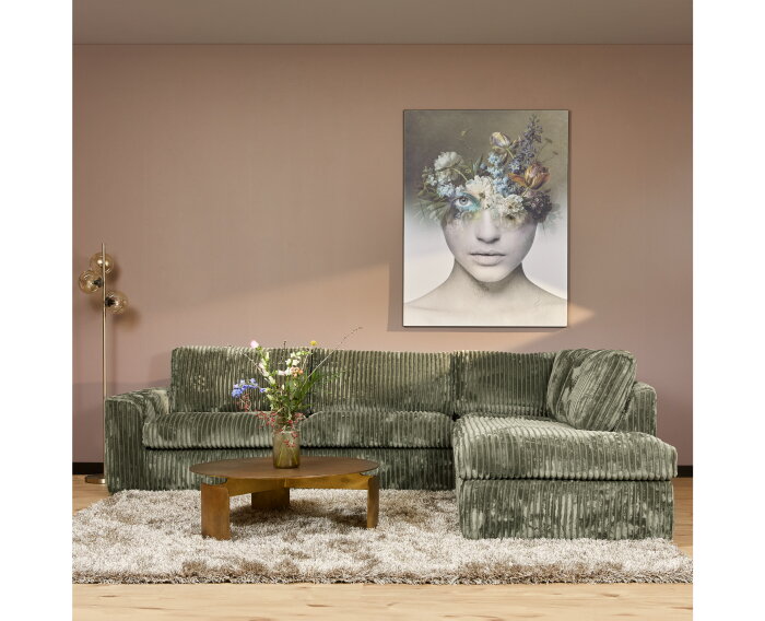 MySofa Teddy | 2,5 zits + Divan Rechts | Groen
