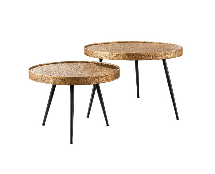 Salontafel Vera Set van 2 Metallic - Brons antiek