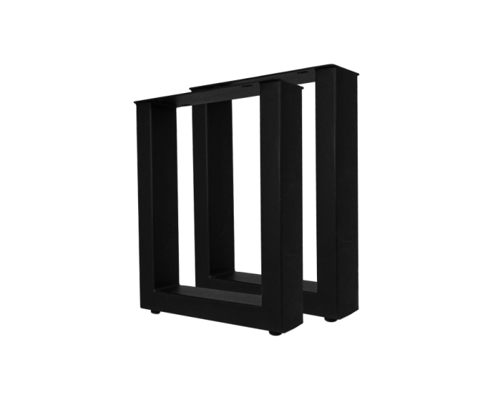 Eetbankonderstel - U-model - 32x42 cm - gepoedercoat zwart metaal - set van 2