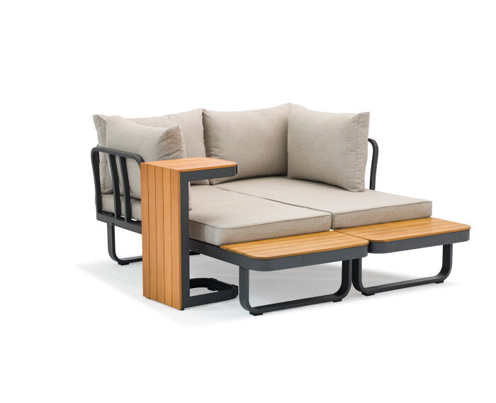 Samos alu.multifunct.loungeset taupe FSC 100%