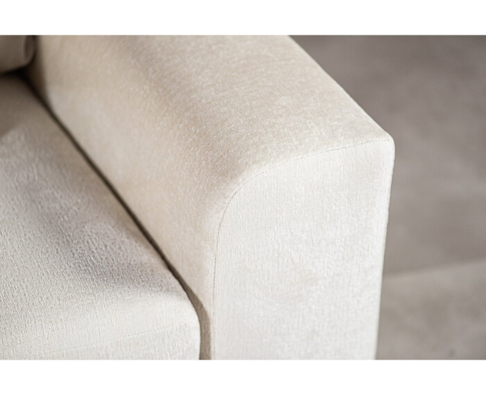 Hoekbank Avelon Links By-Olaf – Stof Loris Champagne – Houten Poten – 3-zits met hoek links – 292 x 202 cm