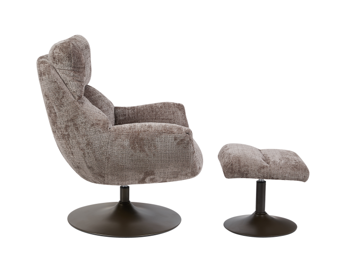 Force coffeechair 360&deg; + footstool - Cremona 24 clay