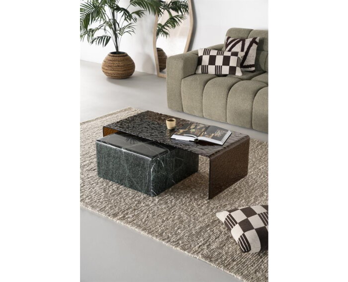 Coffee table Ripple 110x55cm - bruin | BY-BOO