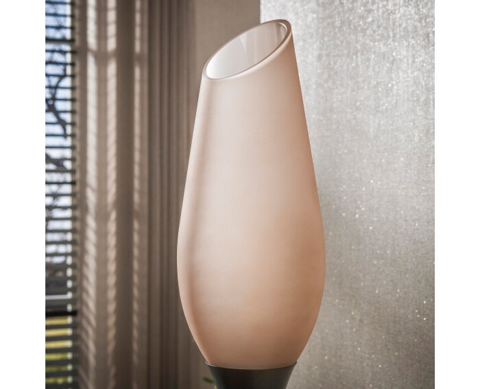 Vloerlamp Cocoon 3-lichts Frosted Sienna bruin &ndash; hotel chique design - 35x35x168 cm