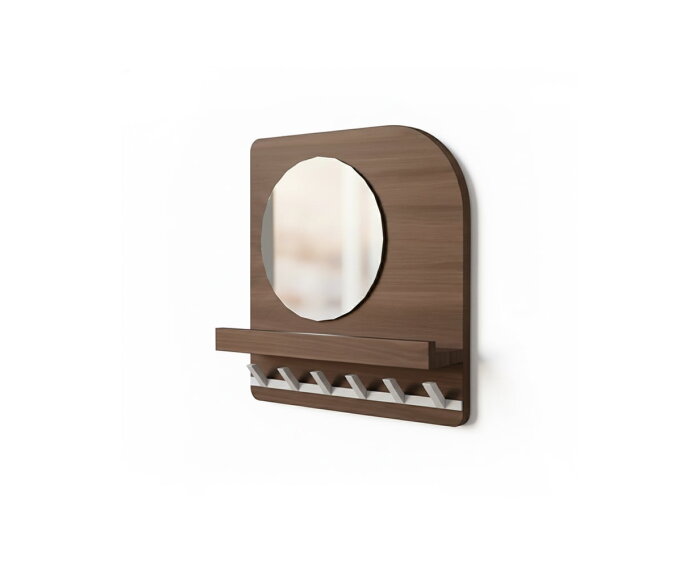 Curaçao kapstok 45 met spiegel en 6 haken - Welcome Home Collection