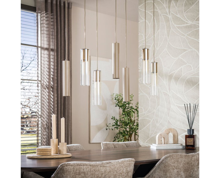 Hanglamp Lungo 4+3L - Beige