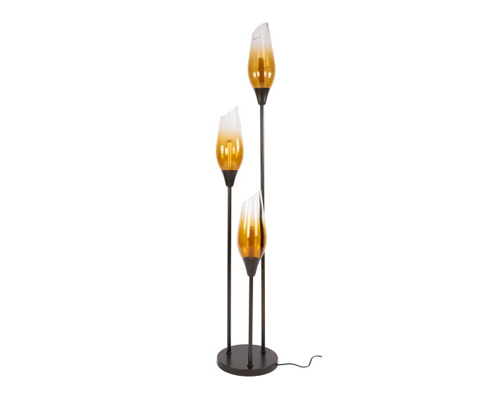 Vloerlamp Cocoon 3-lichts Shaded Sienna bruin &ndash; hotel chique design - 35x35x168 cm