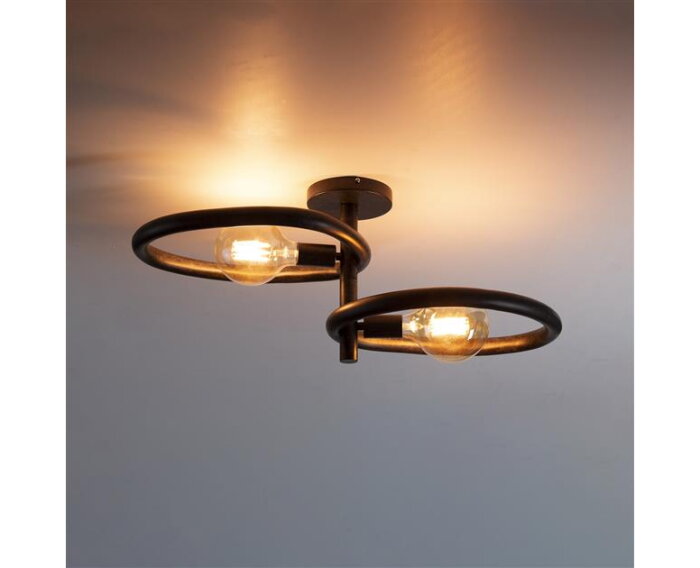 Plafondlamp 2L Pebble - Artic zwart