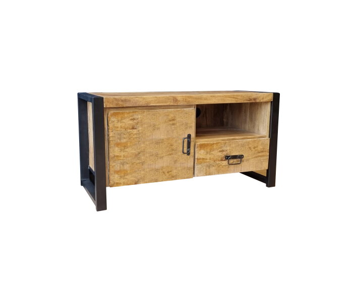 Tv-meubel Britt 110cm mango metaal - Naturel | Meubelplaats