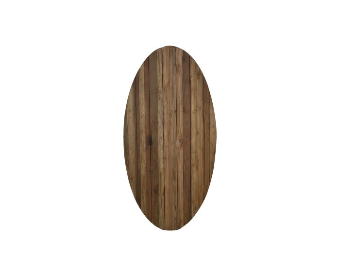 Tuin tafelblad ovaal - 180x100x3,5 - Naturel - Oud teakhout