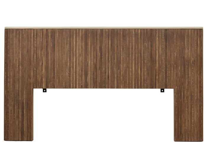 DTP home Lagoon hoofdbord teakhout en Mortex naturel / beige - 210 x 10 x 120 cm