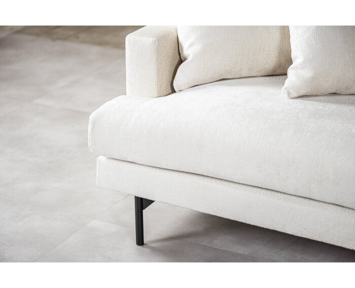 Hoekbank Elvano Rechts By-Olaf – Stof Loris Champagne – Luxe 3-zits met hoek links – 293 x 210 cm