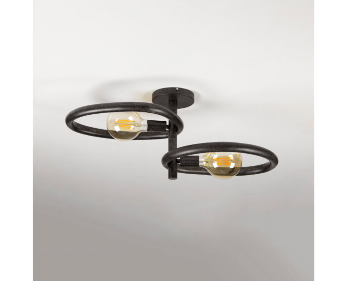Plafondlamp 2L Pebble - Artic zwart