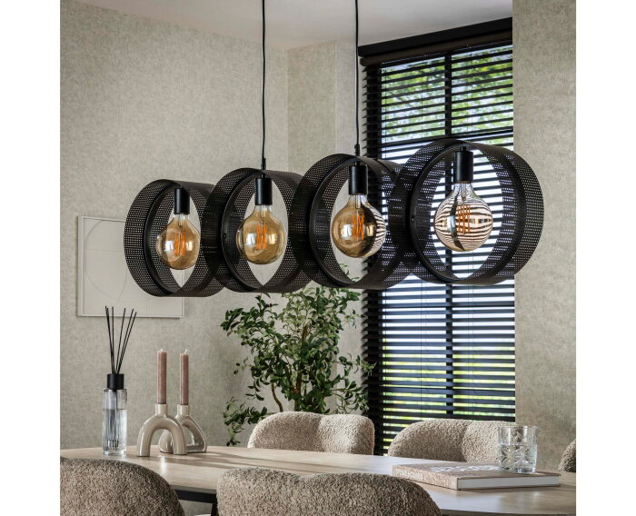 Hanglamp 4L ring geperforeerd - Charcoal