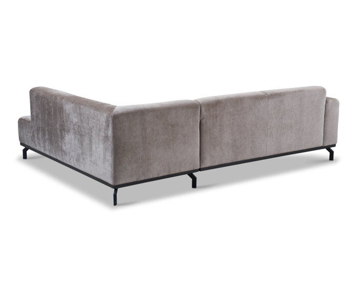 Hoekbank Avani met ottomane rechts - Taupe &ndash; 256x188x77 cm &ndash; Modern