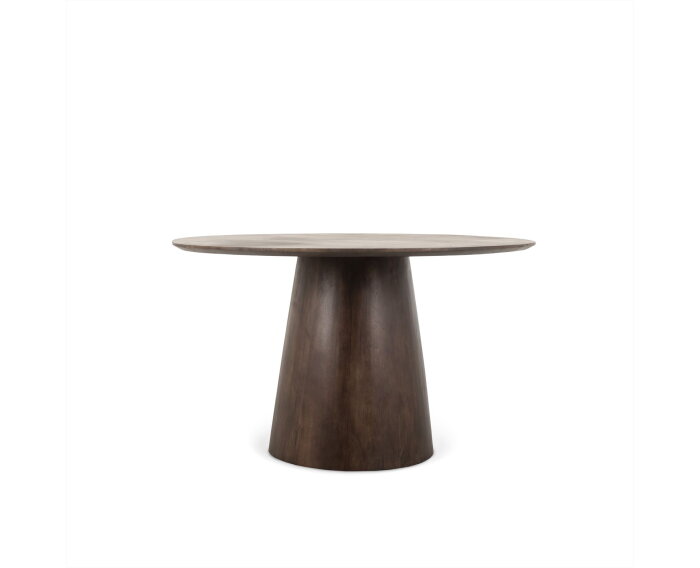 Eettafel Job Rond mangohout 130 cm - Walnoot - Japandi