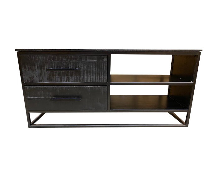 groet leeg Accommodatie TV-meubel zwart mangohout Grace 120 cm breed € 349