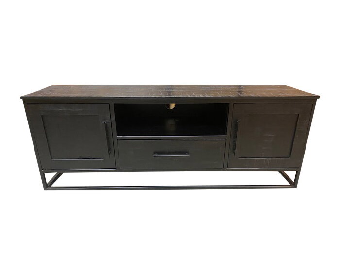 Verdeelstuk Grommen Maaltijd TV-meubel zwart mangohout Grace 150 cm breed € 479