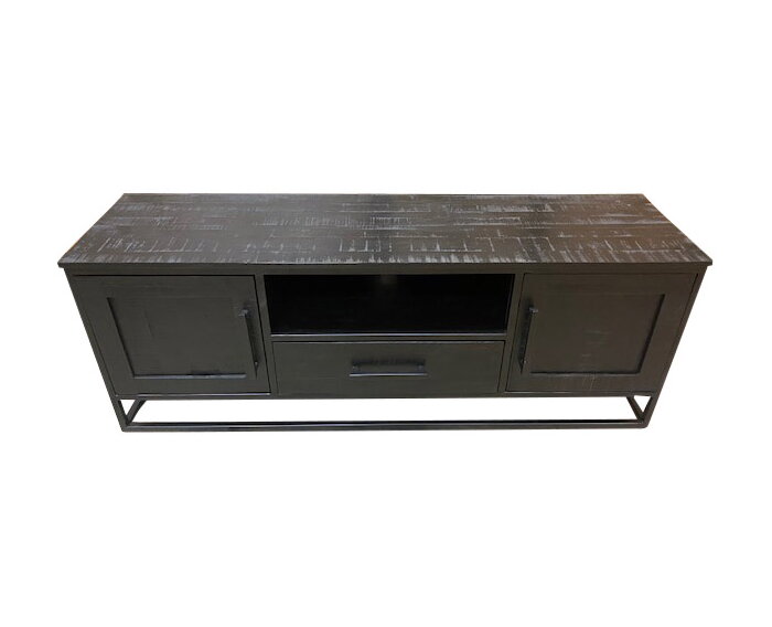 krant Ramen wassen Eed TV-meubel zwart mangohout Grace 150 cm breed € 479